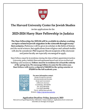 Harvard Starr Fellowship